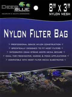 Deep Blue Nylon Filter Media Bag W-Drawstring 8" X 3