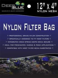 Deep Blue Nylon Filter Media Bag W-Drawstring 12" X 4