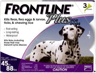 Frontline Plus Flea And Tick Treatment For Dogs 45-88 Pounds 3 Month Supply