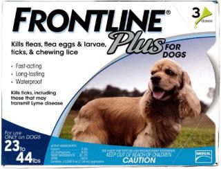 Frontline Plus Fea And Tick Treatment For Dogs 23-45 Pounds 3 Month Supply