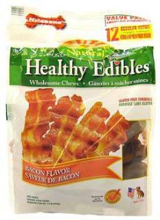 Nylabone Edible Long Lasting Bacon Pouch 12Count