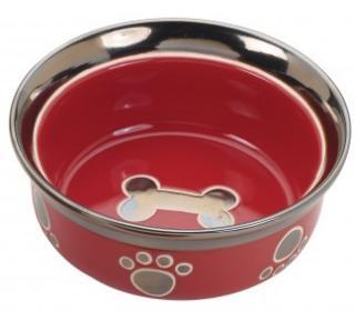 Ethical Ritz Copper Rim Dog Dish Red 7