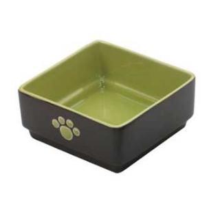 Ethical Four Square Dog Dish Green 5