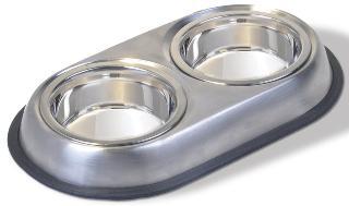 Stainless Steel Non Skid Double Dish 4 oz.