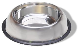 Stainless Steel Non Tip Dish W-Rubber Ring 32 oz.