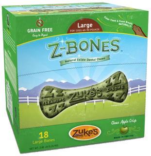 Zuke's Performance Z-Bone Large Clean Apple Crisp - Shelf-Display Counter Box 18 Ct.