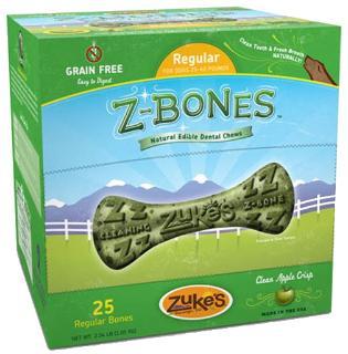 Zuke's Performance Z-Bone Regular Clean Apple Crisp - Shelf-Counter Display Box 25 Ct.