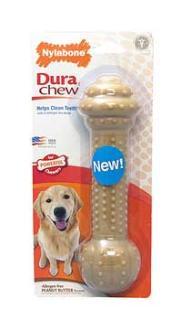 Nylabone Dura Chew XLarge-Large Barbell Peanut Butter Flavor