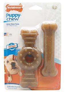 Nylabone Puppy Twin Pack Ring- Bone Combo Petite