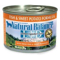 Natural Balance Limited Ingredient Diets Fish& Sweet Potato Canned Dog Food 12-6 oz.