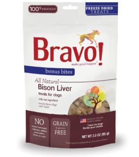 Bravo! Freeze Dried Buffalo Livers - 3 oz.