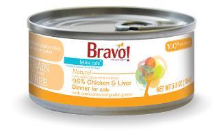 Bravo Feline Caf 95% Chicken & Liver Dinner Cat 24-5.5z