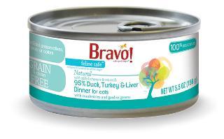 Bravo Feline Caf 95% Duck, Turkey & Liver Dinner Cat 24-5.5z