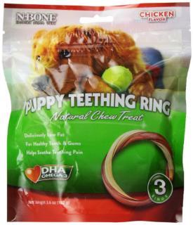 N-Bone Puppy Teething Ring Chicken Flavor 3 Pack