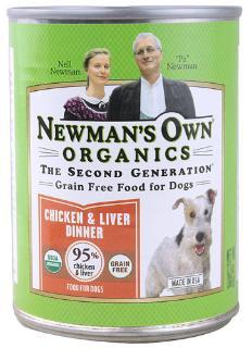 Newman's Own USDA Organic 95% Chicken & Liver Grain-Free Dinner For Dogs 12-12.7 oz.