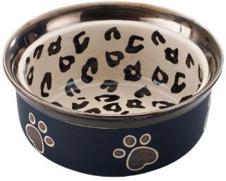 Ethical Ritz Copper Rim 7" Dog Dish Leopard