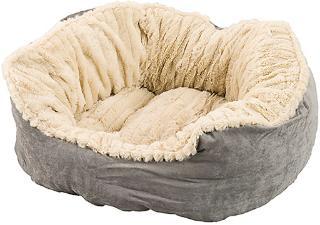 Ethical Sleep Zone 21" Gray Plush Bed Carved