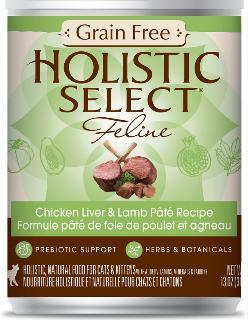 Holistic Select Grain Free Chicken Liver-Lamb Cat 12-13z Pate