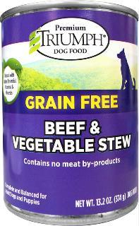 Triumph Grain Free Beef & Vegetable Stew Canned Dog Food 12-13.2Z (Drop Ship Only)