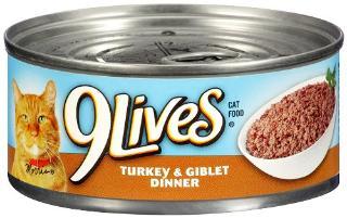 Delmonte 9 Lives Turkey & Giblet Ground 24-5.5 oz. Cans