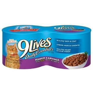 Delmonte 9 Lives Shredded Beef & Gravy 24-5.5 oz. Cans