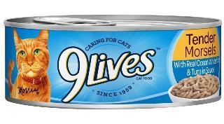 9Lives Tender Morsels With Real Ocean Whitefish & Tuna In Sauce Wet Cat Food 5x4-5.5Z