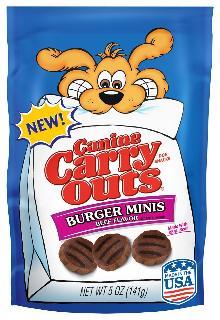 Canine Carry Outs Burger Minis Beef Flavor Dog Snacks, 6-25oz