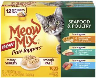 Meow Mix Pate Toppers Seafood & Poultry Variety Pack 4-12-2.75 oz.