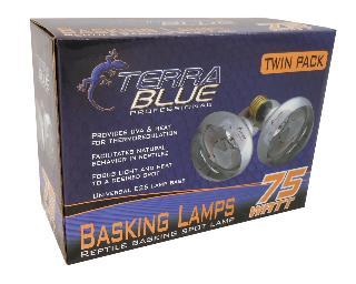 TerraBlue Basking Spot Lamp 75w Twin Pack