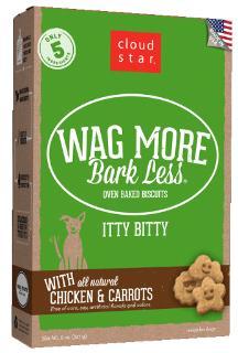 Wag More Bark Less Original Itty Bitty Oven Baked Treats with Chicken and Carrots 8Z