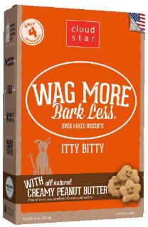 Wag More Bark Less Original Itty Bitty Oven Baked Treats with Creamy Peanut Butter 8Z