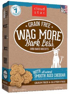 Wag More Bark Less Grain Free Oven Baked Treats with Smooth Aged Cheddar 14Z