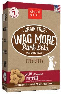 Wag More Bark Less Grain Free Itty Bitty Oven Baked Treats with Pumpkin 7Z