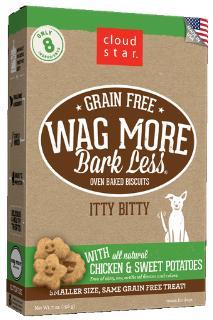 Wag More Bark Less Grain Free Itty Bitty Oven Baked Treats with Chicken and Sweet Potatoes 7Z