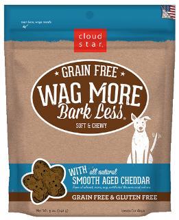 Wag More Bark Less Grain Free Soft & Chewy Treats with Smooth Aged Cheddar 5Z