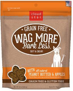 Wag More Bark Less Grain Free Soft & Chewy Treats with Peanut Butter & Apples 5Z